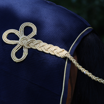 Publicity honeycomb rug - navy/navy-gold