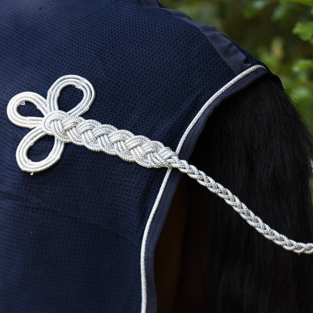 Publiciteitsdeken honeycomb - blauw/blauw - zilver