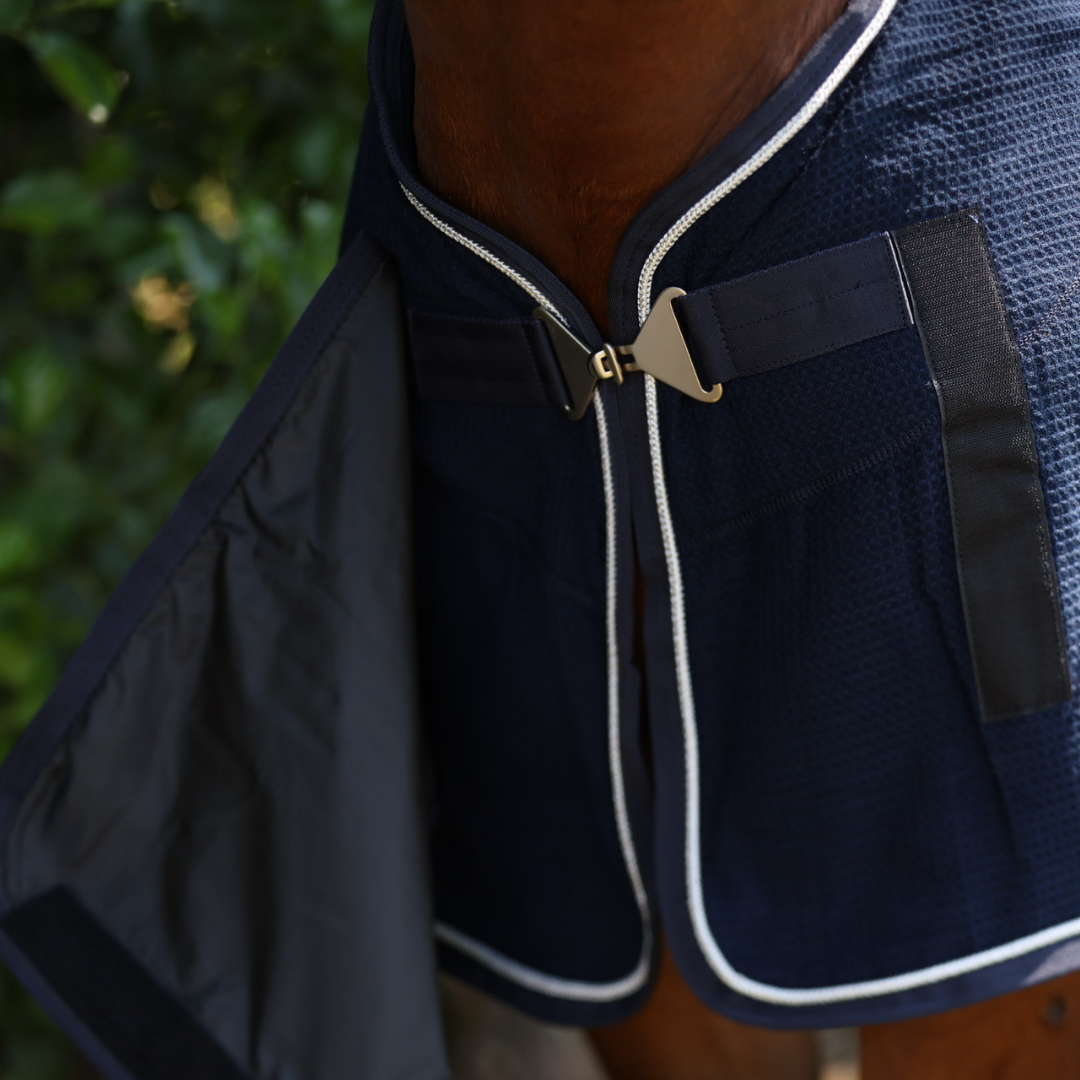 Publiciteitsdeken honeycomb - blauw/blauw - zilver