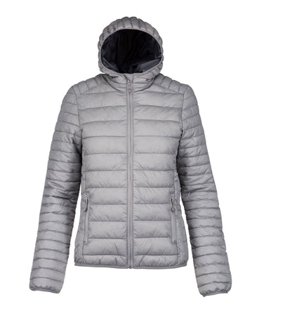Ladies - lightweight padded jacket with hoodie