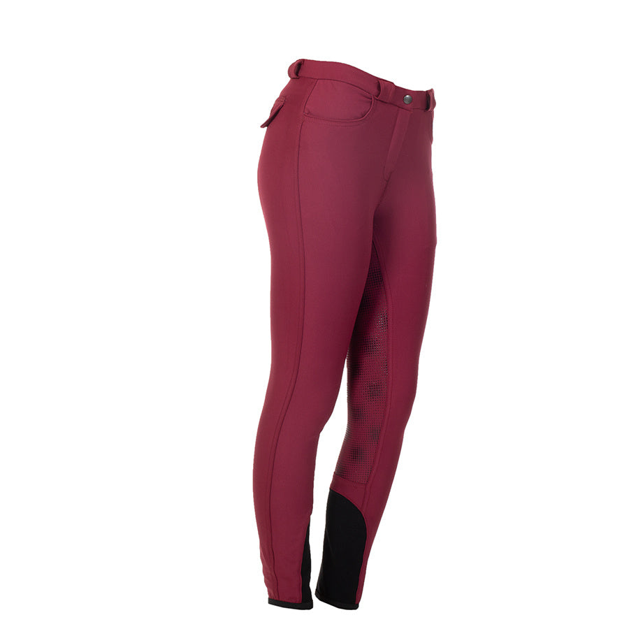 Breeches ladies GF - burgundy - full seat grip