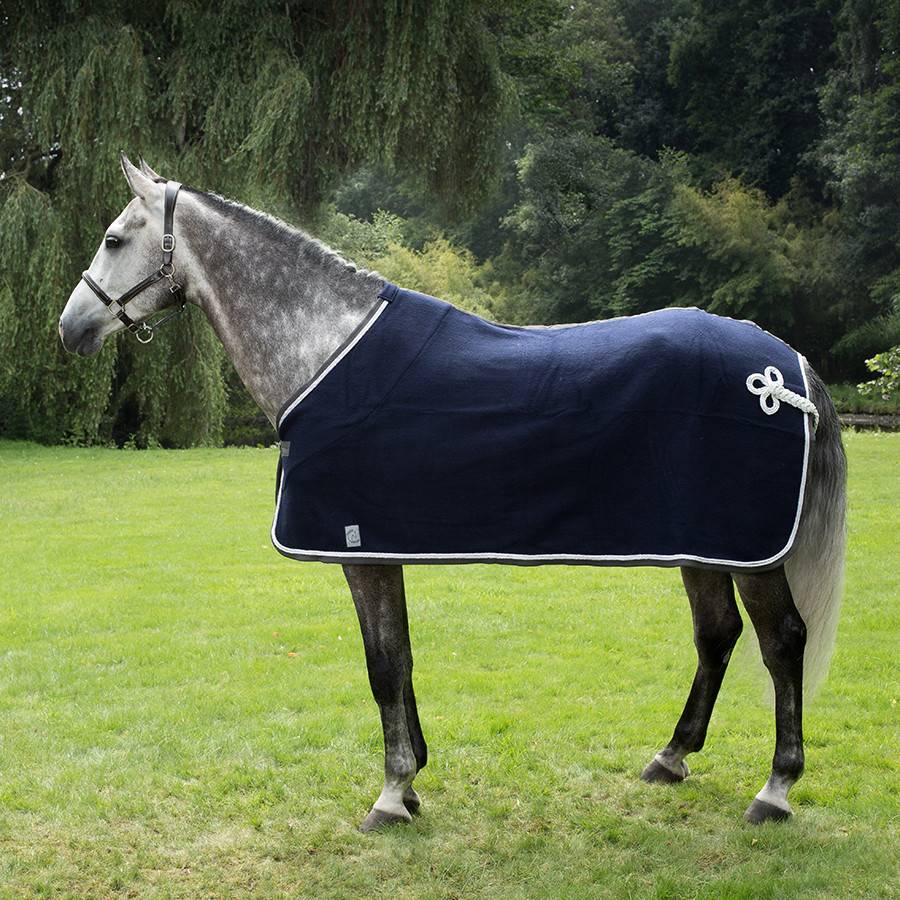 Woolen rug - navy/grey-white/white