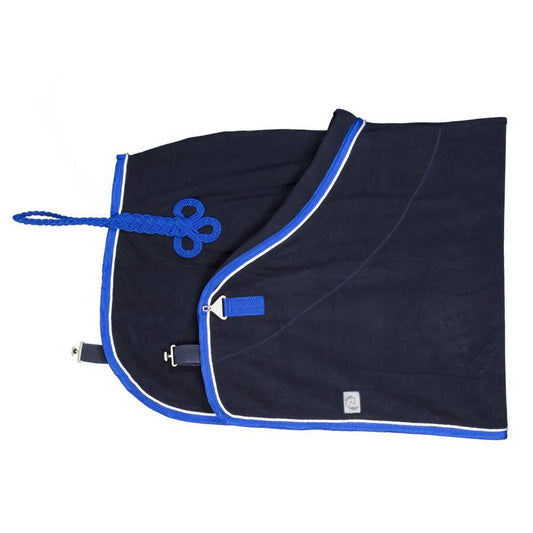 Fleece deken pony - blauw/koningsblauw - wit