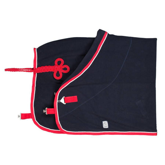 Fleece rug - navy/red-white