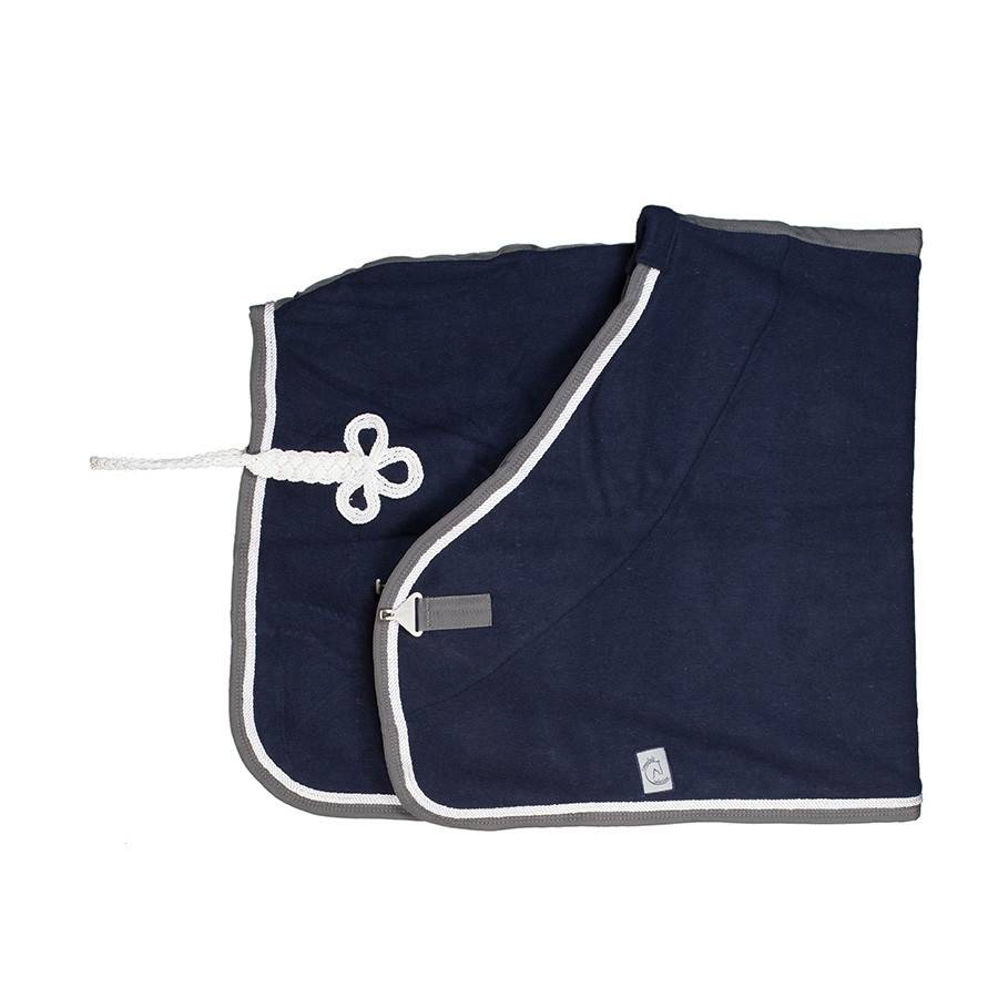 Woolen rug - navy/grey-white/white