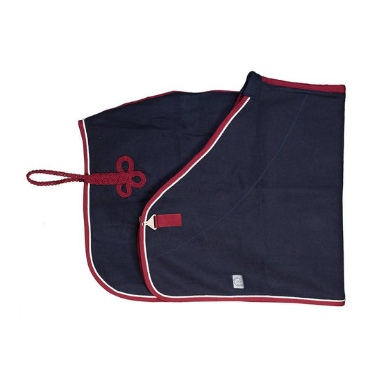 Woolen rug - navy/burgundy-white
