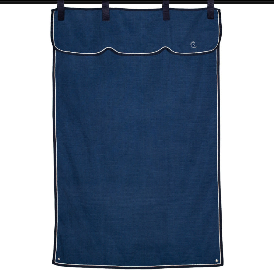Stable curtain navy/burgundy - white