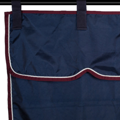 Stable curtain navy/burgundy - white