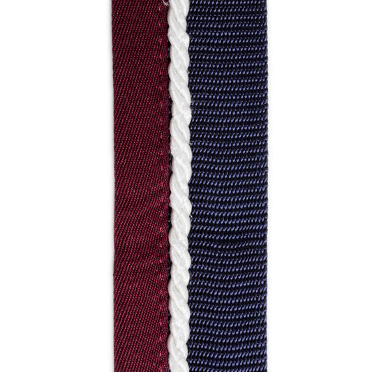 Porte tapis bleu marine/bordeaux - blanc
