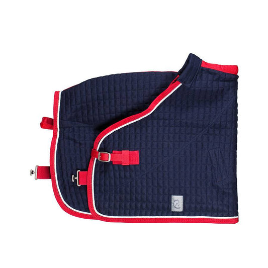 Thermo deken pony - blauw/rood - wit