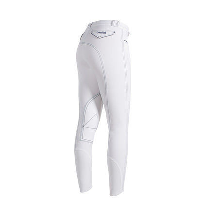 Pantalon d'équitation femme - blanc avec des couture foncé