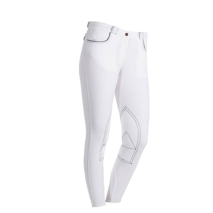 Pantalon d'équitation femme - blanc avec des couture foncé