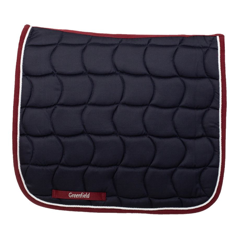 Zadeldoek Classic dressuur - blauw/bordeaux - wit