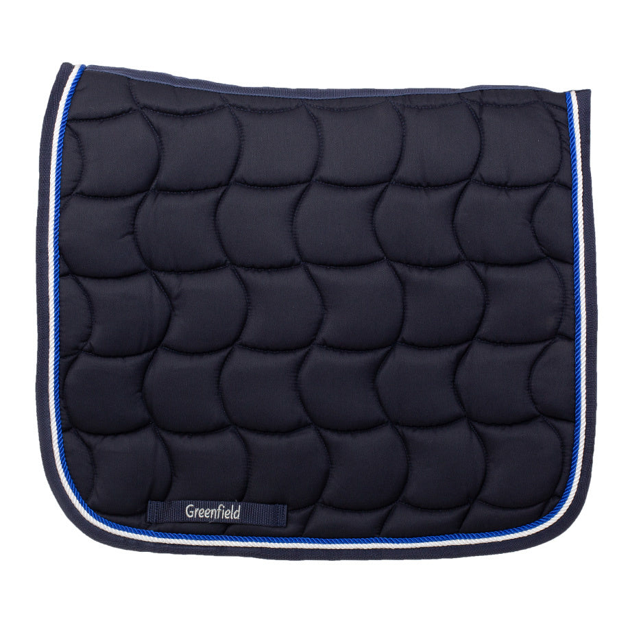 Tapis de selle dressage - bleu marine/bleu marine-royal/blanc