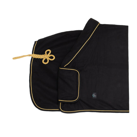 Fleece-Werbedecke - schwarz/schwarz-gold