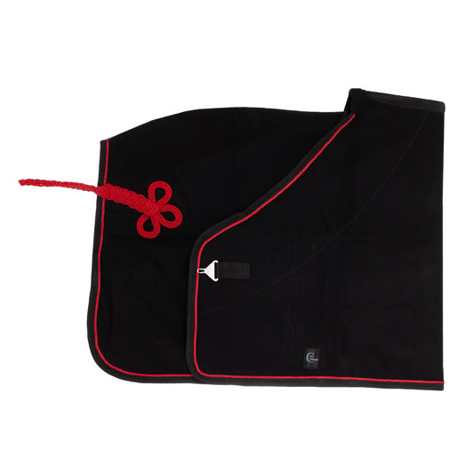 Woolen rug - black/black-red