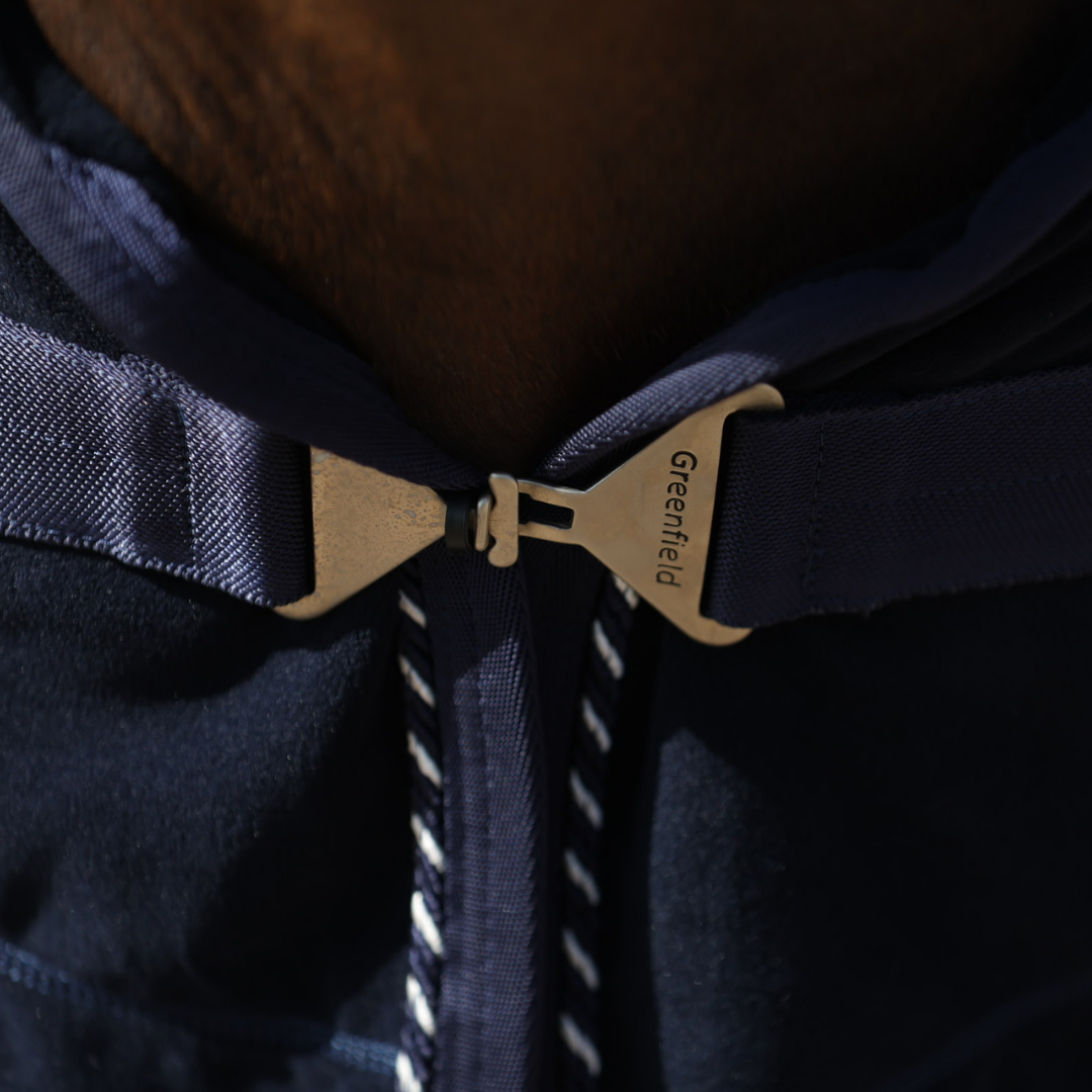 Fleece rug - navy/navy-mix (white)