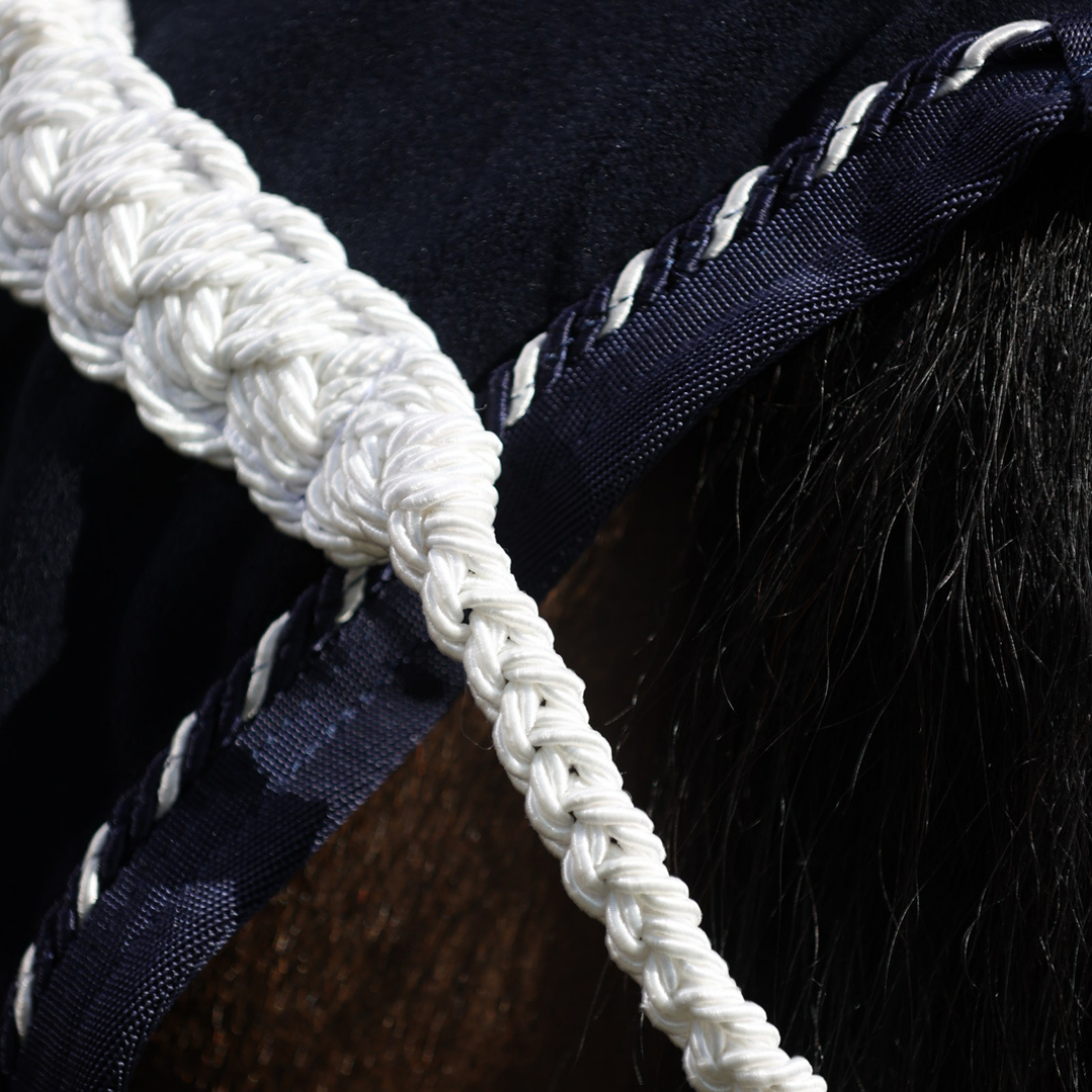 Fleece rug - navy/navy-mix (white)