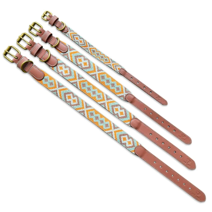 Dog collar - Mint/Orange