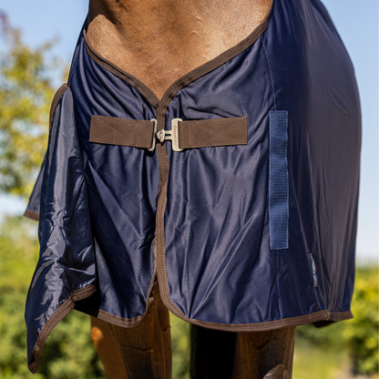 Fleece shine Werbedecke - marine/braun