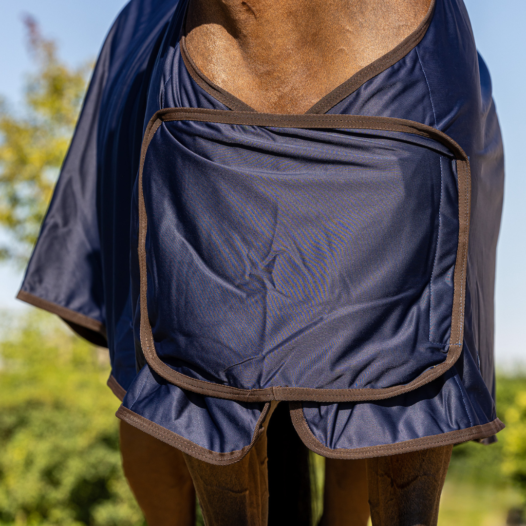 Fleece shine Werbedecke - marine/braun