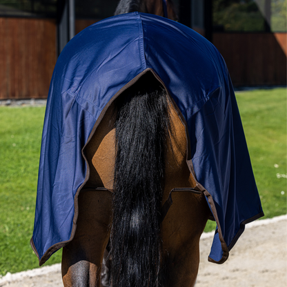 Fleece shine Werbedecke - marine/braun