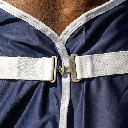 Fleece shine Werbedecke - marine/weiß