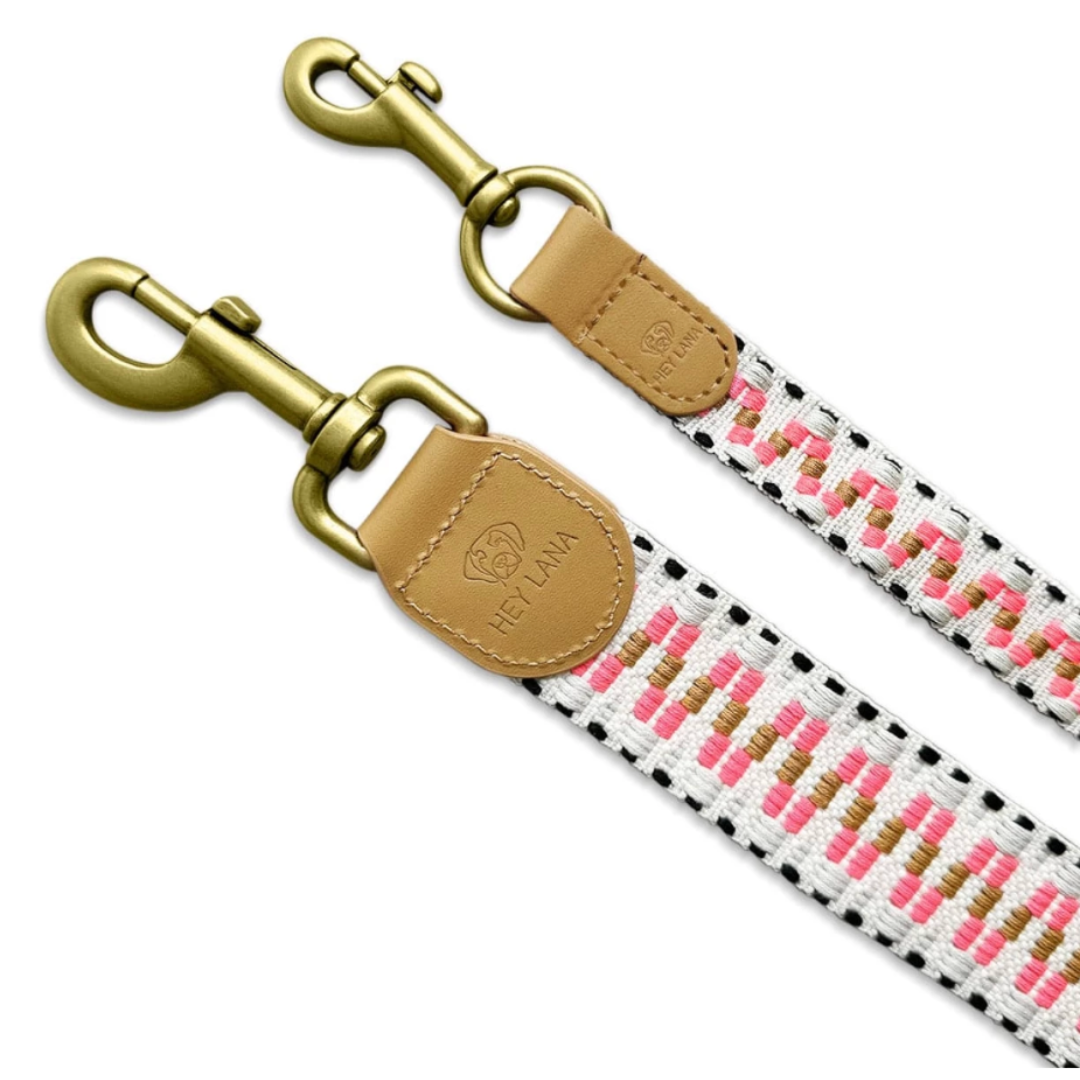 Dog Leash - Pink/Beige