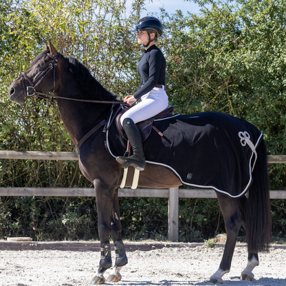 Riding sheet fleece - black/black-white/silvergrey