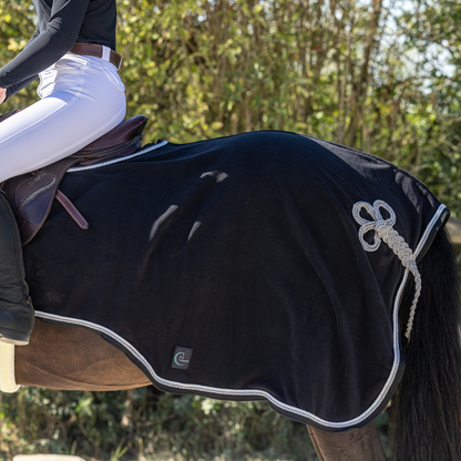 Riding sheet fleece - black/black-white/silvergrey