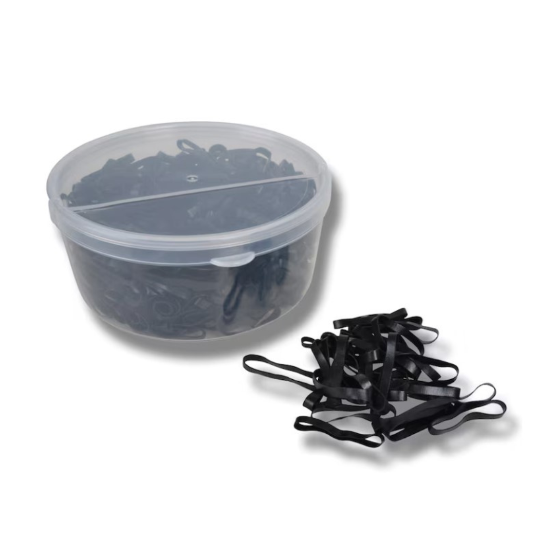 Black Silicone Braiding Bands 500 pcs