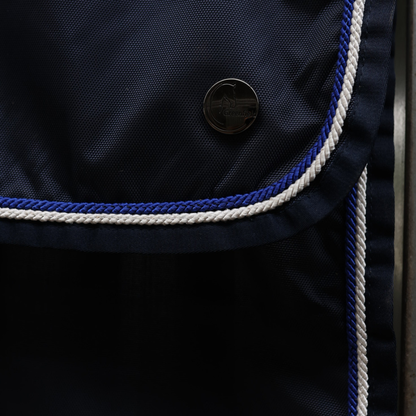 Stable curtain navy/navy - white/royalblue
