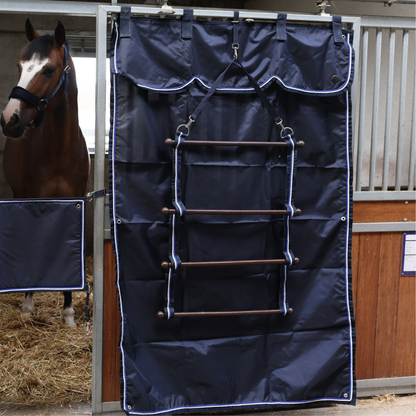 Stable curtain navy/navy - white/royalblue