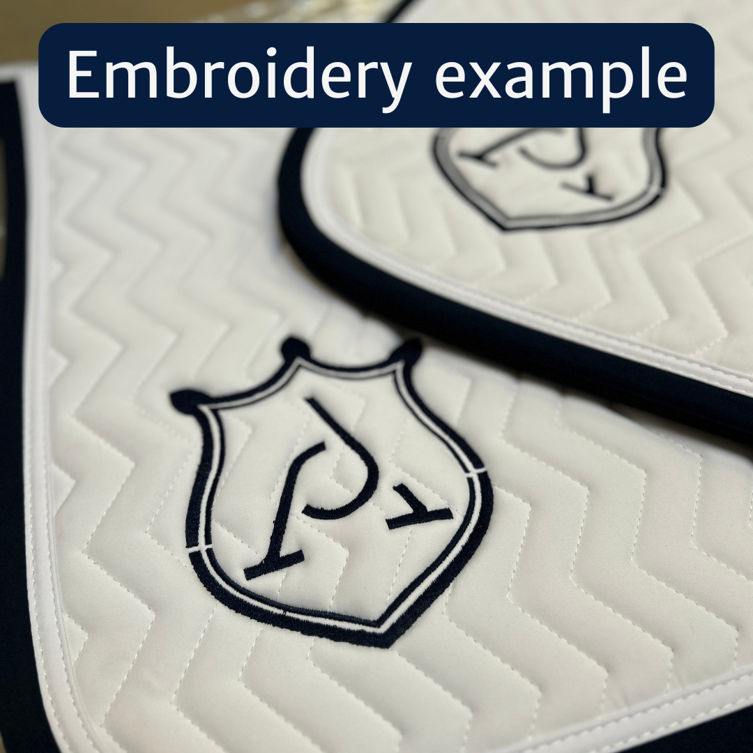 Saddle pad Arrow - white/navy - navy